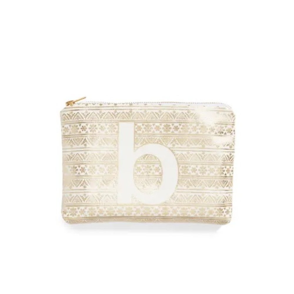 Levtex Monogram Zip Pouch - Metallic